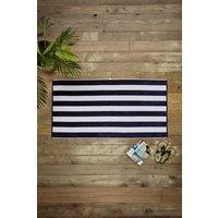 Deyongs Cabana Bay 100% Cotton Yarn Dyed Stripe Beach Towel 80x165 in Navy