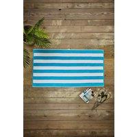 Deyongs Cabana Bay 100% Cotton Yarn Dyed Stripe Beach Towel 80x165 in Turquoise