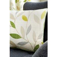 Fusion 'Beechwood' Classic Leaf Trail Print 100% Cotton Filled Cushion in Green | Size: 43 cm x 43 cm