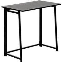 Harbour Housewares Wooden Folding Desk - PC Laptop Computer Workstation Foldable Desk in Black