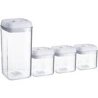 Argon Tableware 4 Piece Flip Lock Plastic Food Storage Containers Set in White