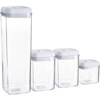Argon Tableware 4 Piece Flip Lock Plastic Food Storage Containers Set in White