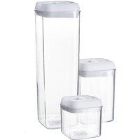 Argon Tableware 3 Piece Flip Lock Plastic Food Storage Containers Set in White