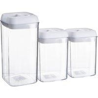 Argon Tableware 3 Piece Flip Lock Plastic Food Storage Containers Set in White