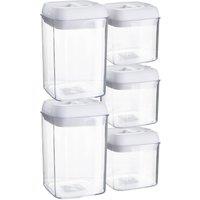Argon Tableware 5 Piece Flip Lock Plastic Food Storage Containers Set in White