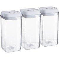 Argon Tableware Food Storage Containers with Flip Lock Lid - 1.2 Litre - Set of 3 in White