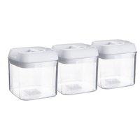 Argon Tableware Flip Lock Plastic Food Storage Containers 500ml Pack of 3 in White