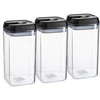 Argon Tableware Food Storage Containers with Flip Lock Lid - 1.2 Litre - Set of 6 in Black