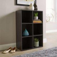 Home Source Storage Cube Shelves Bookcase Wooden Display Unit Fabric Drawers in Black