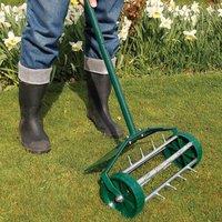 Victor Tools Lawn Aerator with 45cm Rolling Head to Improve Drainage & Grass Growth in Green