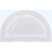Homescapes Luxury Semi Circle Bath Mat Reversible 1600GSM 100% Cotton, 50 x 80cm in White | Size: 50 x 80 cm