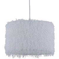 First Choice Lighting Rogers - White Shaggy 30cm Easy Fit Pendant Shade