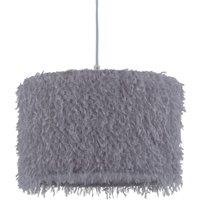 First Choice Lighting Rogers - Grey Shaggy 30cm Easy Fit Pendant Shade