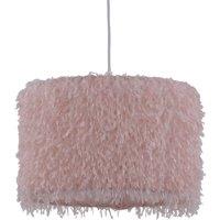 First Choice Lighting Rogers - Pink Shaggy 30cm Easy Fit Pendant Shade