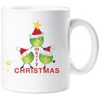 60 SECOND MAKEOVER Merry Christmas Brussel Sprout Mug in White