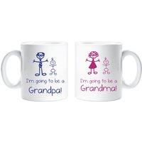 60 SECOND MAKEOVER I'm Going to be a Grandma I'm Going to be a Grandpa Mug Set in White