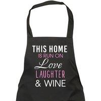 60 SECOND MAKEOVER This Home Is Run On Love Laughter & Wine Apron in Black