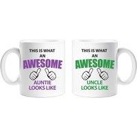 60 SECOND MAKEOVER This Is What An Awesome Auntie Uncle Mug Set in White
