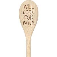 60 SECOND MAKEOVER Will Cook For Wine Spoon Funny Wooden Spoon in Beige