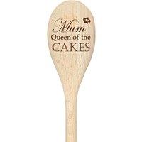 60 SECOND MAKEOVER Mum Queen Of The Cakes Spoon Funny Wooden Spoon in Beige