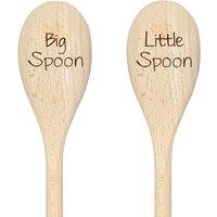 60 SECOND MAKEOVER Big Spoon Little Spoon Funny Wooden Spoon Couples Gift in Beige