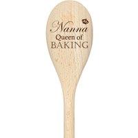 60 SECOND MAKEOVER Nanna Queen Of Baking Spoon Funny Wooden Spoon in Beige
