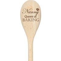 60 SECOND MAKEOVER Nanny Queen Of Baking Spoon Funny Wooden Spoon in Beige