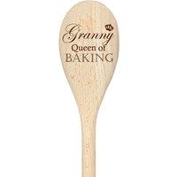 60 SECOND MAKEOVER Granny Queen Of Baking Spoon Funny Wooden Spoon in Beige