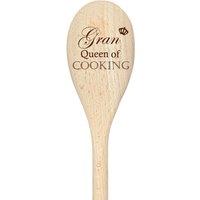 60 SECOND MAKEOVER Gran Queen Of Cooking Spoon Funny Wooden Spoon in Beige