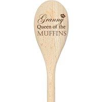 60 SECOND MAKEOVER Granny Queen Of The Muffins Spoon Funny Wooden Spoon in Beige