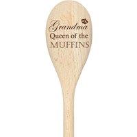 60 SECOND MAKEOVER Grandma Queen Of The Muffins Spoon Funny Wooden Spoon in Beige