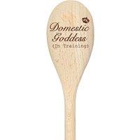 60 SECOND MAKEOVER Domestic Goddess (In Training) Spoon Funny Wooden Spoon in Beige