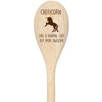 60 SECOND MAKEOVER Chef Unicorn Spoon Funny Wooden Spoon in Beige