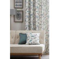Fusion 'Beechwood' Classic Leaf Trail Print 100% Cotton Filled Cushion in Duck Egg Blue | Size: 43 cm x 43 cm