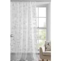 Dreams & Drapes 'Darnley' Floral & Bird Print Voile Panel in White | Size: 140 cm width x 122 cm drop