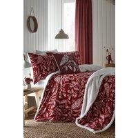 Dreams & Drapes 'Woodland Owls' Fleece Duvet Cover Set in Red | Size: Single