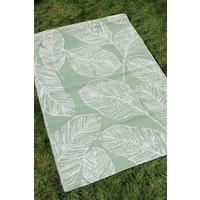 Fusion 'Matteo' Leaf Print UV Resistant Outdoor Rug in Green | Size: 170 cm x 120 cm