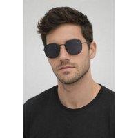 SVNX Hexagon Aviator Sunglasses in Black