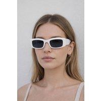 SVNX Chunky Rectangle Sunglasses with Extra Wide Arms in White