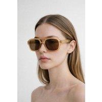 SVNX 70's Navigator Sunglasses in Beige