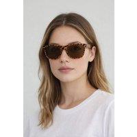 SVNX Classic Wayfarer Plastic Frame Sunglasses in Brown