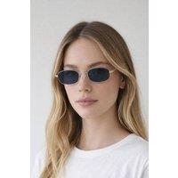 SVNX Slim Metal Oval Frame in Silver with Black Lenses