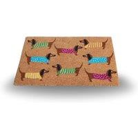 Marco Paul Multicoloured Coir Sausage Dog Nonslip Doormat 45x75cm | Size: Medium