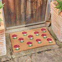 Marco Paul Red Coir Mushroom Doormat Nonslip Autumn Welcome Mat 45x75cm | Size: Medium