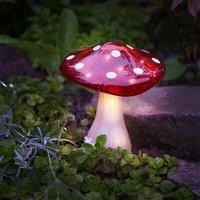 Marco Paul 23cm Large Solar Powered Mushroom Garden Ornament in Red