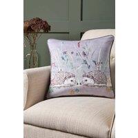 Dreams & Drapes 'Colville Hedgehog' Velvet Filled Cushion in Grey | Size: 43 cm x 43 cm