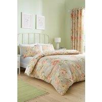 Dreams & Drapes 'Florette' Easy Care Floral Print Duvet Cover Set in Natural | Size: Single