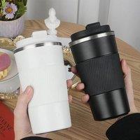 Lovii Stainless Steel Travel Coffee Cup With Silicone Grip in White
