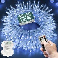 Globrite 50 LED Christmas Fairy String Lights Battery Operated - Cool White