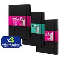 Pukka Pad A4 Notebook 192 Pages Inside Pocket Journal, Writing Book For office Workers (Pack of 3)